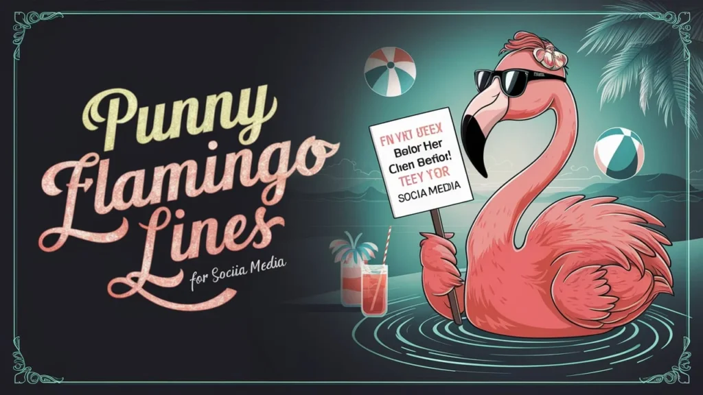 Punny Flamingo Lines for Social Media