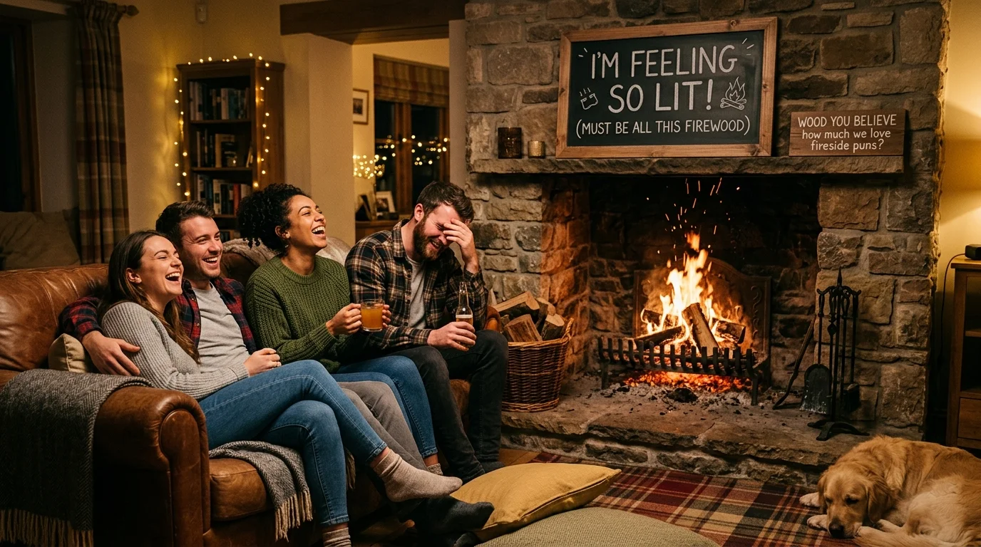 Cozy Fireplace Puns